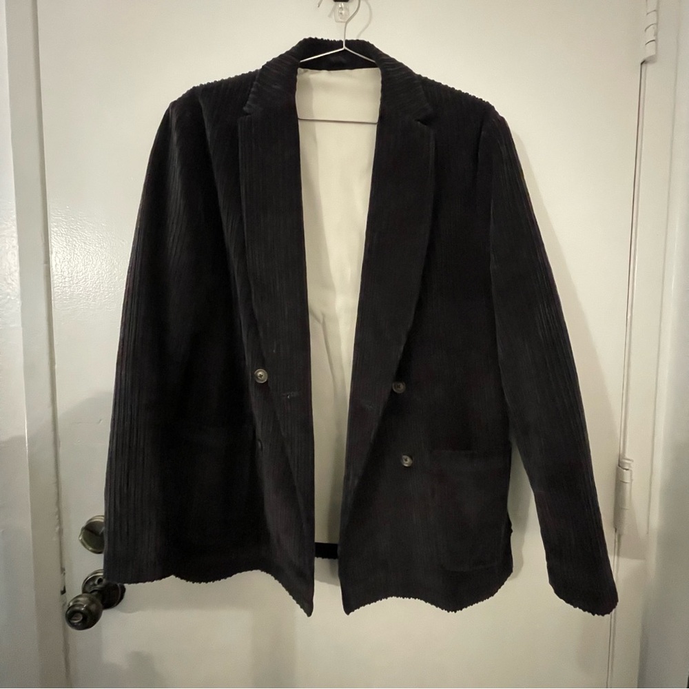 Men's Black Corduroy Blazer Jacket - Classic Casual